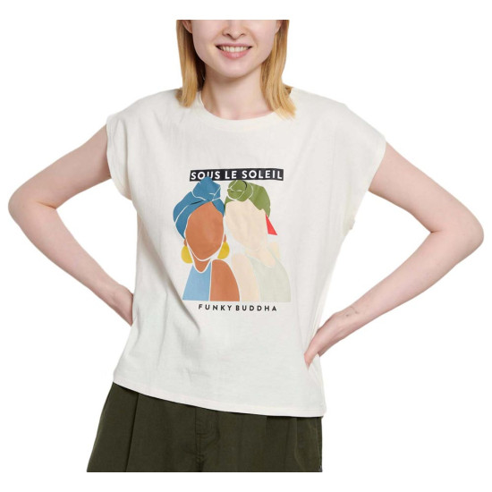 Funky Buddha Γυναικεία κοντομάνικη μπλούζα